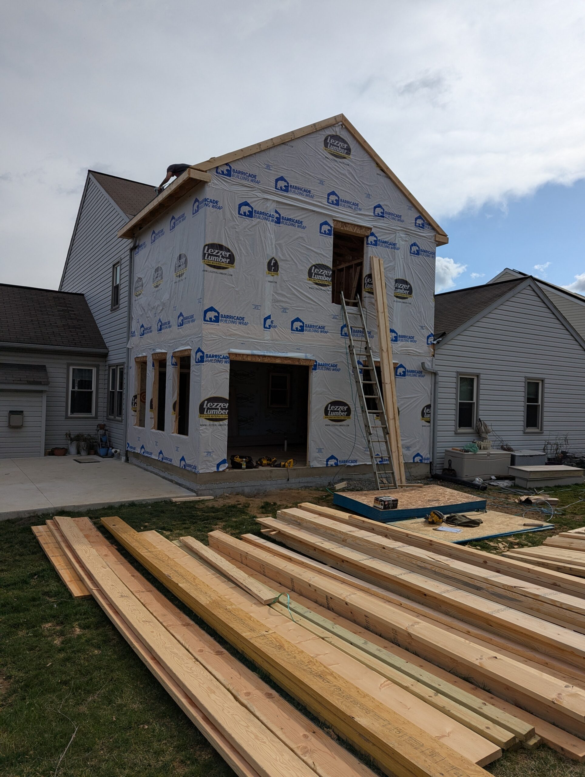 The before image of a home addition